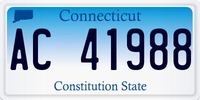 CT license plate AC41988