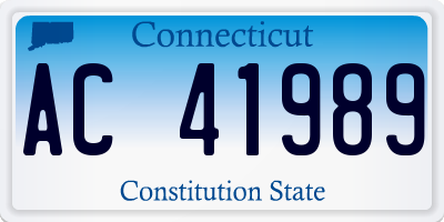 CT license plate AC41989