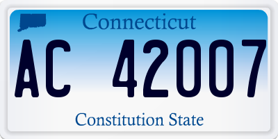 CT license plate AC42007