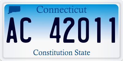 CT license plate AC42011