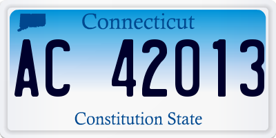 CT license plate AC42013