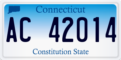 CT license plate AC42014