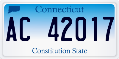 CT license plate AC42017