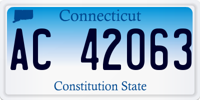 CT license plate AC42063