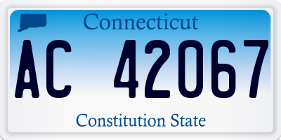 CT license plate AC42067