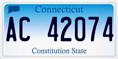 CT license plate AC42074