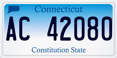 CT license plate AC42080