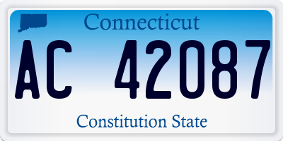 CT license plate AC42087