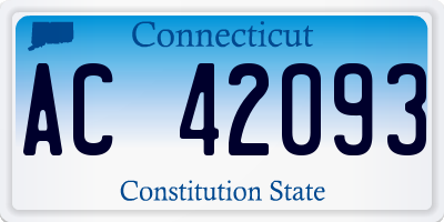 CT license plate AC42093
