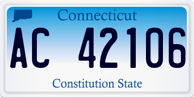 CT license plate AC42106