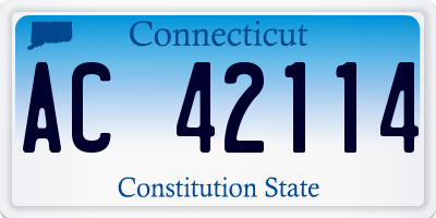 CT license plate AC42114
