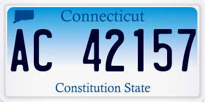 CT license plate AC42157