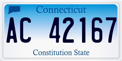 CT license plate AC42167