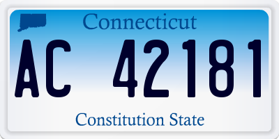 CT license plate AC42181