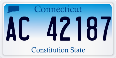 CT license plate AC42187