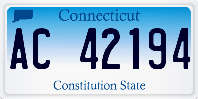 CT license plate AC42194