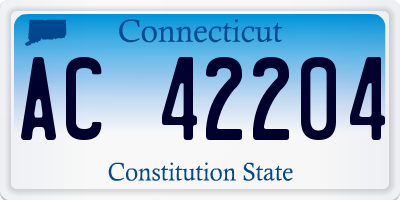 CT license plate AC42204