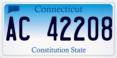 CT license plate AC42208