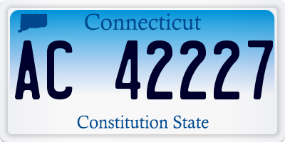 CT license plate AC42227