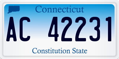 CT license plate AC42231