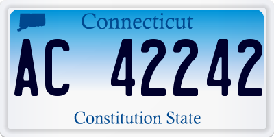 CT license plate AC42242