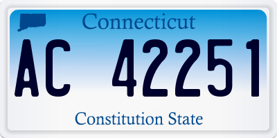 CT license plate AC42251