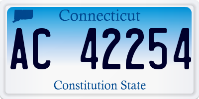 CT license plate AC42254