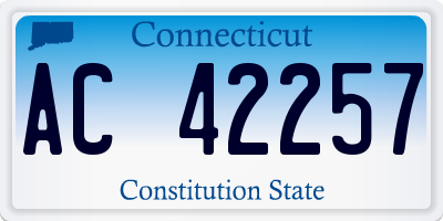 CT license plate AC42257