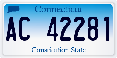 CT license plate AC42281