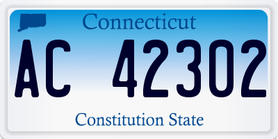CT license plate AC42302
