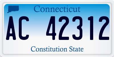 CT license plate AC42312