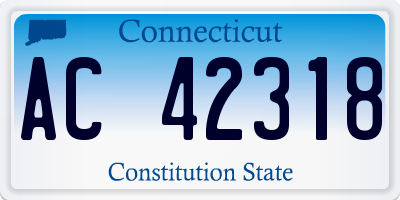 CT license plate AC42318