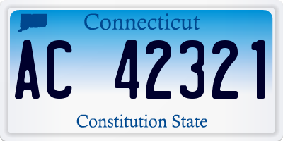 CT license plate AC42321