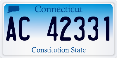 CT license plate AC42331