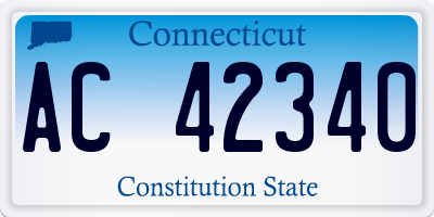 CT license plate AC42340