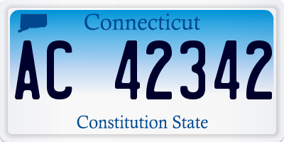 CT license plate AC42342