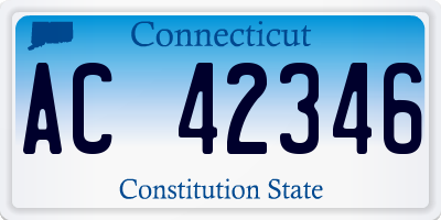 CT license plate AC42346