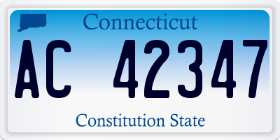 CT license plate AC42347