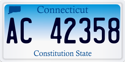 CT license plate AC42358