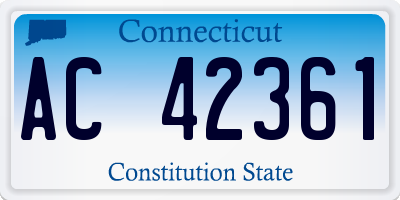 CT license plate AC42361