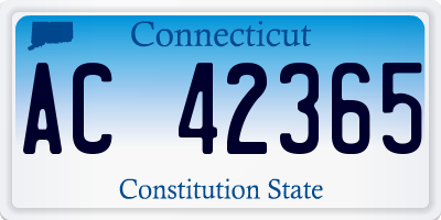 CT license plate AC42365