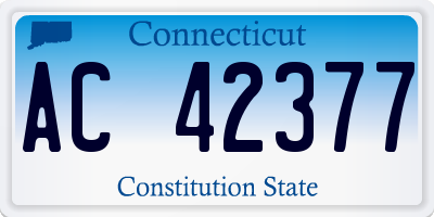 CT license plate AC42377