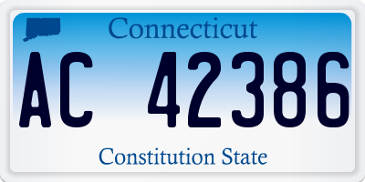 CT license plate AC42386