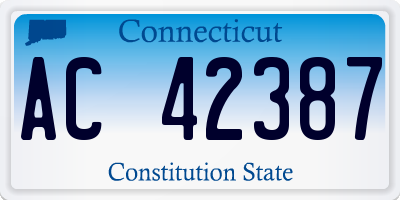 CT license plate AC42387