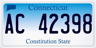 CT license plate AC42398