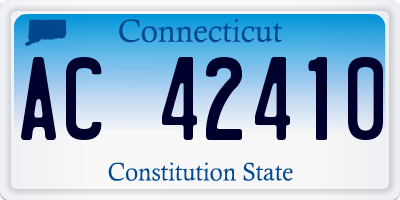 CT license plate AC42410
