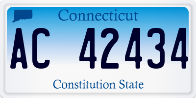CT license plate AC42434
