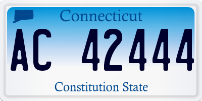 CT license plate AC42444