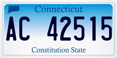 CT license plate AC42515