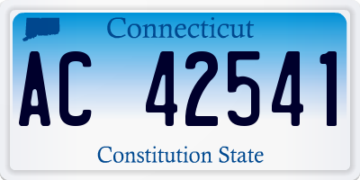 CT license plate AC42541